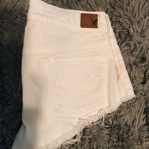 American Eagle Ripped White Shorts